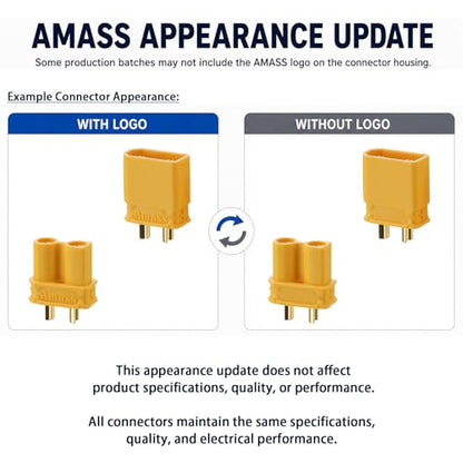 ELFCULB 10 Pairs Amass XT60U Connectors for FPV Drones and RC Models - color: 10 Pairs XT60U (Black)