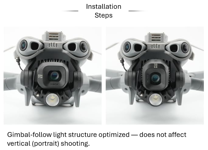 Mini 5 Night Flight Light Accessory for DJI Mini 5, Gimbal-Follow Dual Lamp LED Spotlight, High-Brightness Multifunction Drone Light, Upgraded Version, 700-1000LM (Manual Control) - size: Manual Control