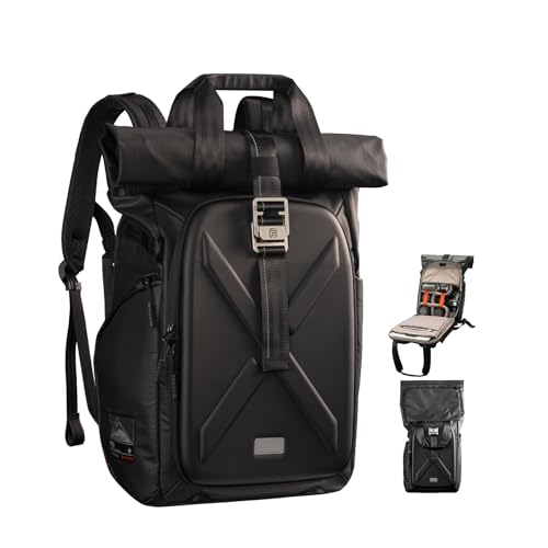 Besnfoto Hardshell Camera Backpack,DSLR SLR Mirrorless Camera Bag Waterproof with 15.6'' Laptop Compartment Tripod Holder Photography Camera Case Compatible for Canon/Nikon/Sony/Drone - color: Black