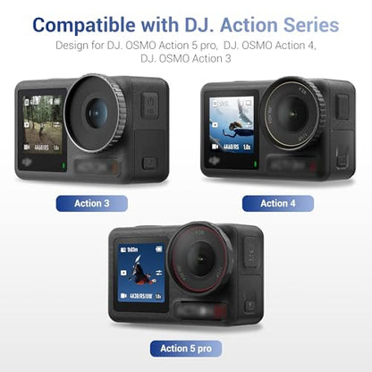 JJC 2Pcs Lens Silicon Ring for DJI Osmo Action 5 Pro 4 3 & Xtra Edge Pro - color: 2Pcs Silicone Lens Protective Ring