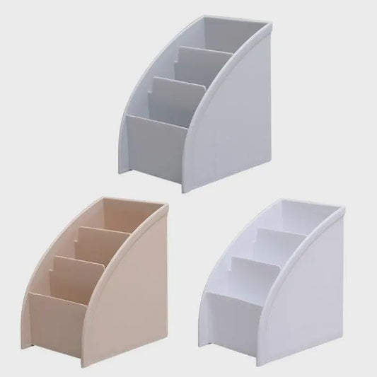 3 Grid Remote Control Box Cosmetics Desktop Storage Case Stand Holder Home Office Stationery Phone Organizer (B)