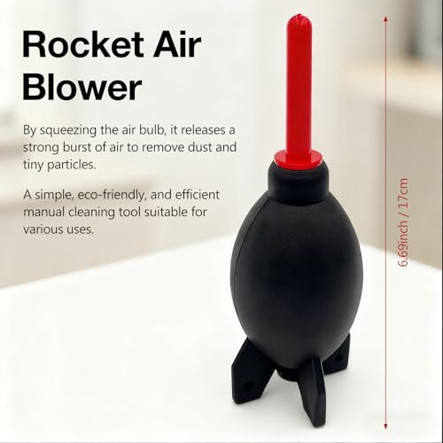 Rocket-Style Rubber Air Blower Dust Cleaner for DSLR Camera, Lens, and Keyboard – Red Duster