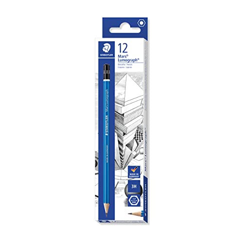 Staedtler Mars STD-100-3H Lumograph 3H Drawing Pencil 12 Pencils/Box - style: 3H