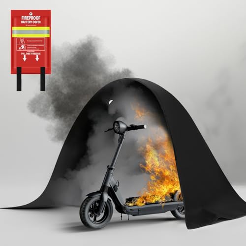 Lipo Battery Fireproof Cover Battery Safe Blanket for Ebike and Escooter Storage,Charging and Discharging, EV Fire Blanket for Lithium Battery (40x50 inch) - color: 40x50 Inch