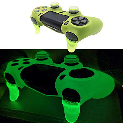 Ps4 Controller Skin Silicone Case Grip Glow in Dark Protective Cover for PS4/slim/Pro Dualshock 4 Controller(Glow Grass Green) - color: Glow Grass Green