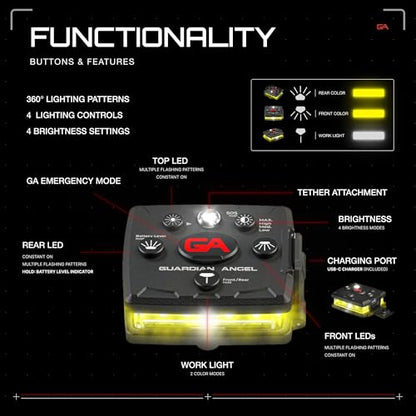 Guardian Angel Micro Safety Light - Yellow Front & Yellow Rear - color: Yellow/Yellow