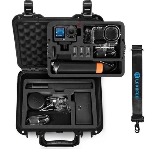 Lekufee Portable Waterproof Hard Case for DJI Osmo Action 6/5 Pro/4/3 Action Camera,Standard Combo,Adventure Combo,More Accessories(Case Only)