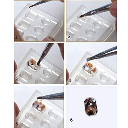 A FEI Silicone Mold 36Pcs Mini Nail Art Silicone Mold Leaves Flower Animals Template Resin Molds Kit