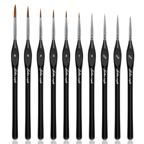 Golden Maple Detail Paint Brushes Set 10pcs - style: 10BK