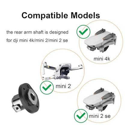 Mini 2 Rear Arm Axis Replacement,Dji Mini 2 SE Arm Shaft Spare Parts,Back Arm Hinge Repair Parts With 3pcs Shaft Screws For Dji Mavic Mini/Mini 4K Drone Accessories