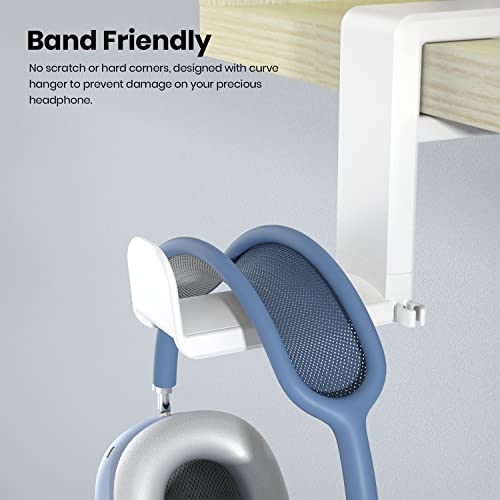EURPMASK Rotating Headphone Stand,Adjustable Clamp-on Headset Holder Hanger - color: White 1 Pack