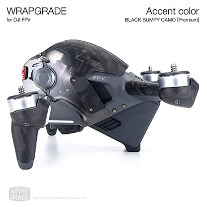 WRAPGRADE Skin Compatible with DJI FPV | Accent Color (Black Bumpy CAMO)