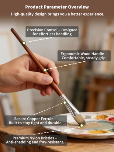 26Pcs Paint Brush Set for Acrylic Painting & Watercolor Brushes