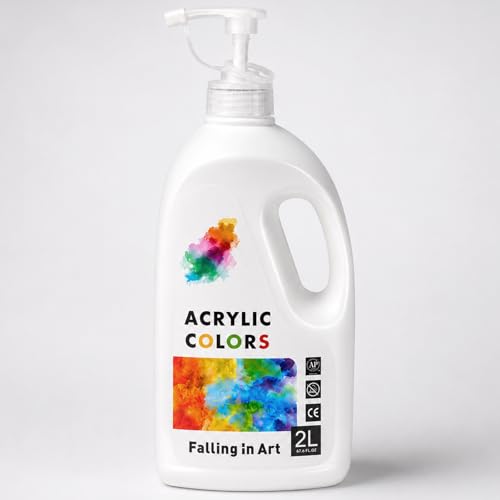 Falling in Art Large 67.6Oz Titanium White Acrylic Paint, Non-Toxic - color: Titanium White