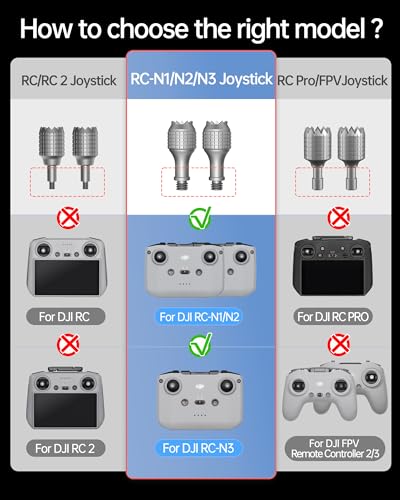 LKTOP 3 Pairs Remote Controller Joystick for DJI RC-N3/N2/N1, Thumb Rocker