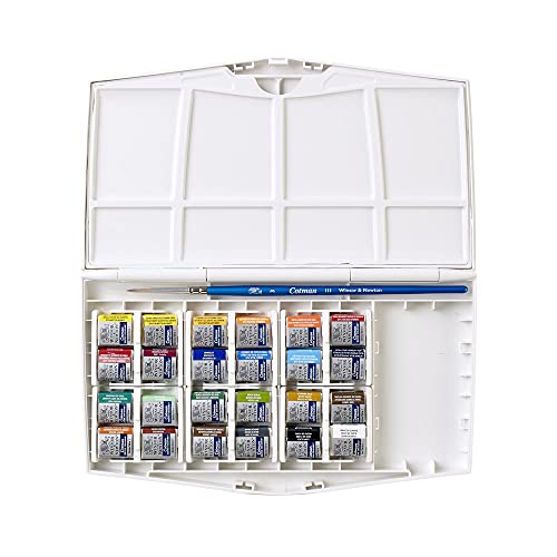 Winsor & Newton Cotman Watercolor Paint Set, 24 Half Pan Painting Plus Set - style: 24 Half Pan Studio Set