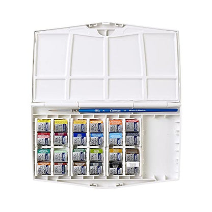 Winsor & Newton Cotman Watercolor Paint Set, 24 Half Pan Painting Plus Set - style: 24 Half Pan Studio Set