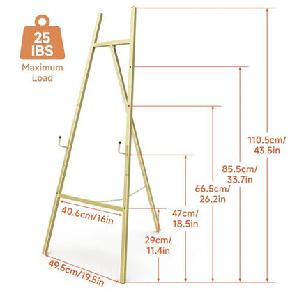 Gold Easel Stand for Sign, Heavy Duty Display Easel for Wedding & Poster - color: Gold