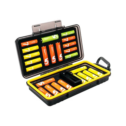 KIWIFOTOS 24 Slots AA AAA Battery Case Holder with Battery Tester - color: 24 Slots AA AAA Battery Case
