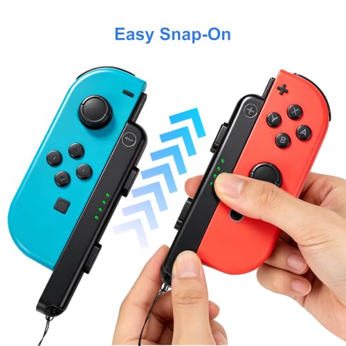 Gepicest Switch Screen Protector Compatible With Nintendo Switch w/ 6 Thumb Grips Joystick Caps & Switch Controller Grip Wrist Strap, Switch 1 Accessories Button Caps Rubber Knob Cover for Joycon 6.2" - size: 6.2''