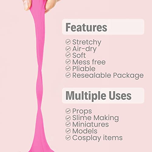 BOHS Foam Clay, Pink Air Dry Modeling Clay, 1.1 lb - color: Pink, size: 500 g