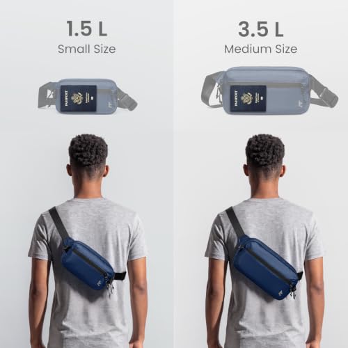 tomtoc 1.5L Sling Bag with RFID Blocking Crossbody Chest Pack for Men Women - color: Dark Blue, size: 1.5L