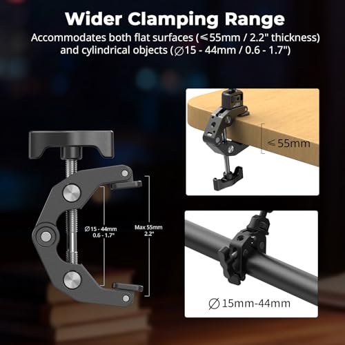 SMALLRIG 26" Magic Arm with Super Clamp, Overhead Phone Mount w/Cable Clip - style: Double Ball Joints with Cable Clip