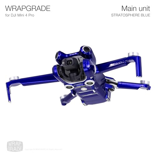 WRAPGRADE Skin Stickers Compatible with DJI Mini 4 Pro | Full Wrap (Stratospher Blue) - color: Stratospher Blue