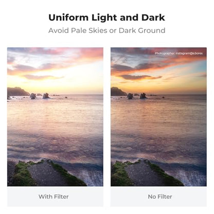 K&F Concept 77mm Soft GND8 (3 Stop) Graduated Neutral Density Lens Filter - size: 77mm
