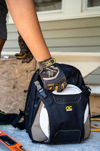CLC Work Gear 1134 Carpenter's Tool Backpack, 44 Pockets, Padded Back Support, Black - style: 44 Pocket Tool Backpack
