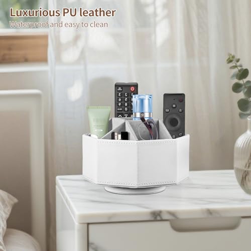 360° Spinning Remote Control Holder,Pen Caddy,Studio Art Supplies Organizer - color: White