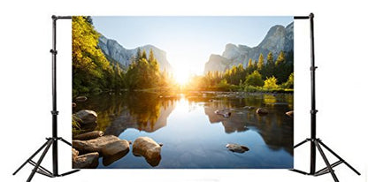 California Yosemite Valley Sunrise Landscape Photography Backdrop 7x5ft - size: 7x5ft