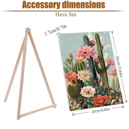 2 Pack Paint by Numbers Kit for Adults Framed Canvas, with Wooden Easel - color: YH05339