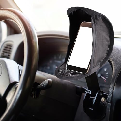 Lyreh 2pcs Phone Sun Shade, Foldable Anti-Glare Cellphone Sun Shield - color: Black