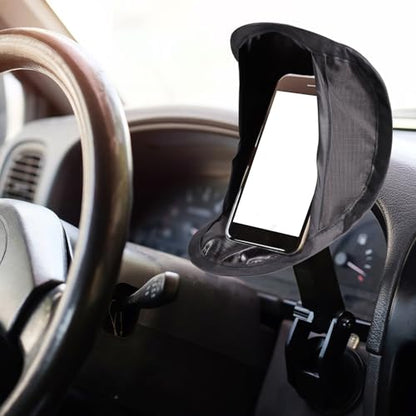 Lyreh 2pcs Phone Sun Shade, Foldable Anti-Glare Cellphone Sun Shield - color: Black