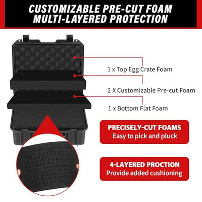 SEKKVY Gun Case for Handguns, Pistol Case Hard Shell - color: 1-Pistol Case,Black