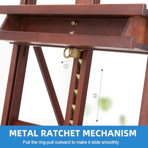 Falling in Art Large H-Frame Studio Artist Easel, Holds up to 51'', Brown - style: Brown