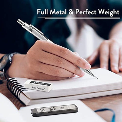 Mechanical Pencil Set, 0.5mm 4-Pack with Case, Metal Body, Fine Point - style: 0.5MM