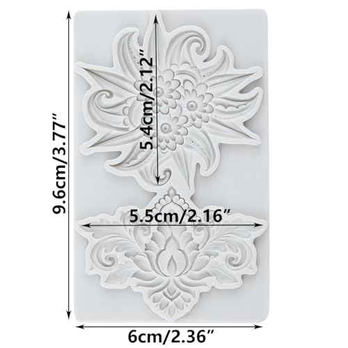 Flower Polymer Clay Mold Baroque Relief Flower Silicone Molds - color: Style G