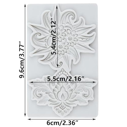Flower Polymer Clay Mold Baroque Relief Flower Silicone Molds - color: Style G