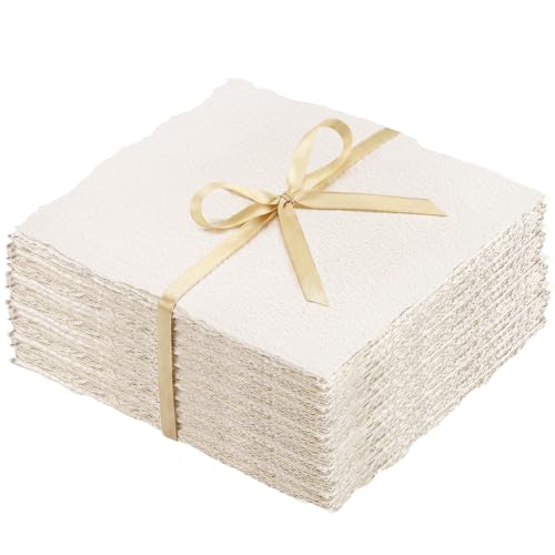 100 Sheets Watercolor Paper 6x8 in, 300 GSM, Deckled Edge, Ivory - size: 8 x 6inch