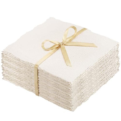 100 Sheets Watercolor Paper 6x8 in, 300 GSM, Deckled Edge, Ivory - size: 8 x 6inch