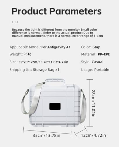 Explosion-Proof Case for Antigravity A1 Drone Portable Hard Shell Carrying Case Travel Waterproof Shoulder Bag For Antigravity A1 Drone, Grip Motion Controller, Battery