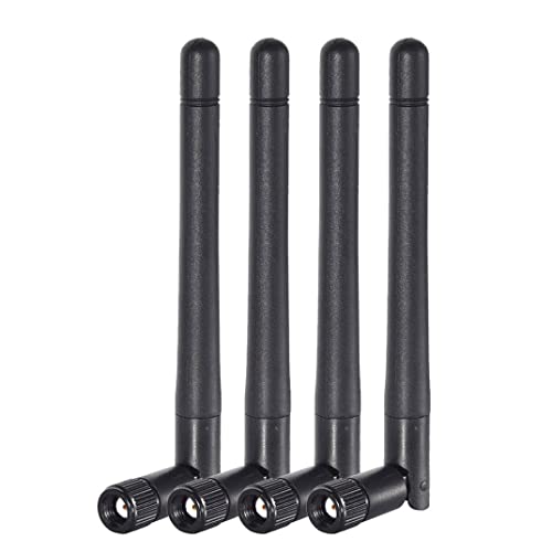 Bingfu Dual Band WiFi 2.4GHz 5GHz 5.8GHz 3dBi MIMO RP-SMA Male Antenna (4-Pack) for WiFi Router Wireless Network Card USB Adapter Security IP Camera Video Surveillance Monitor - color: [RP-SMA Male] Antenna 4-Pack - Black