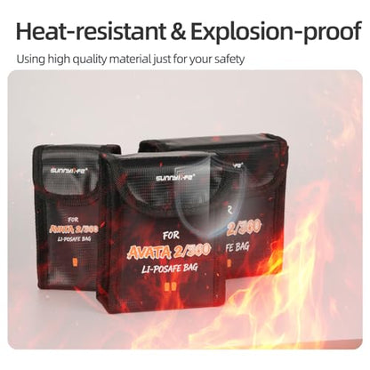 Fireproof Safe Bag for DJI Avata 360 2 Battery Accessories-Large - size: Large (for 3 batteries)