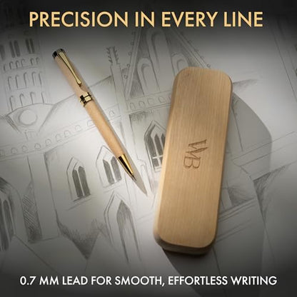 Wordsworth & Black Luxury Bamboo Wood Mechanical Pencil 0.7mm for Drafting - color: Maple Wood