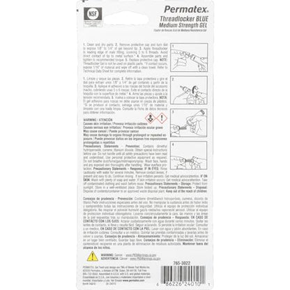 Permatex 24010 Medium Strength Threadlocker Blue Gel, 10 g Gel Twist Applicator - size: 10 ml, style: Gel - Medium Strength