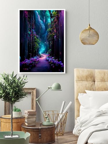 5D Diamond Painting Kits for Adults, Tree Cross Diamond Art Kits for Adults - color: Forest Path