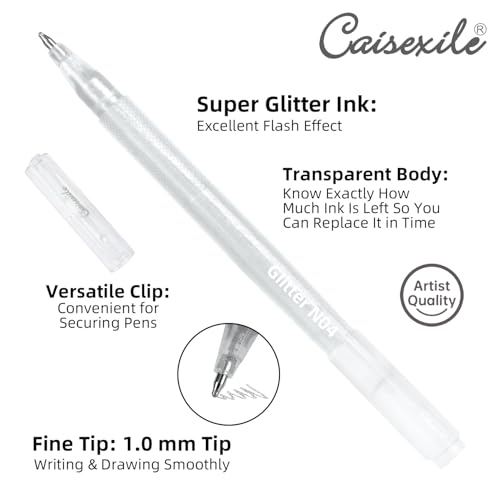 8 Pack Neutral Palette Glitter Gel Pens High-Capacity - color: neutral palette