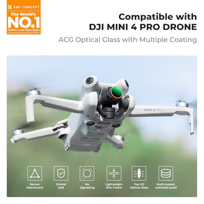 K&F CONCEPT Variable ND UV CPL Filter Kit Compatible with DJI Mini 4 Pro